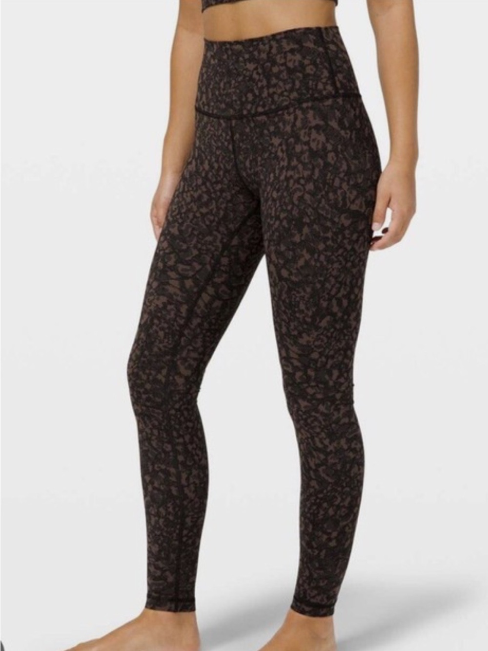 High-Waist lululemon Printed Leggings in Dark Brown